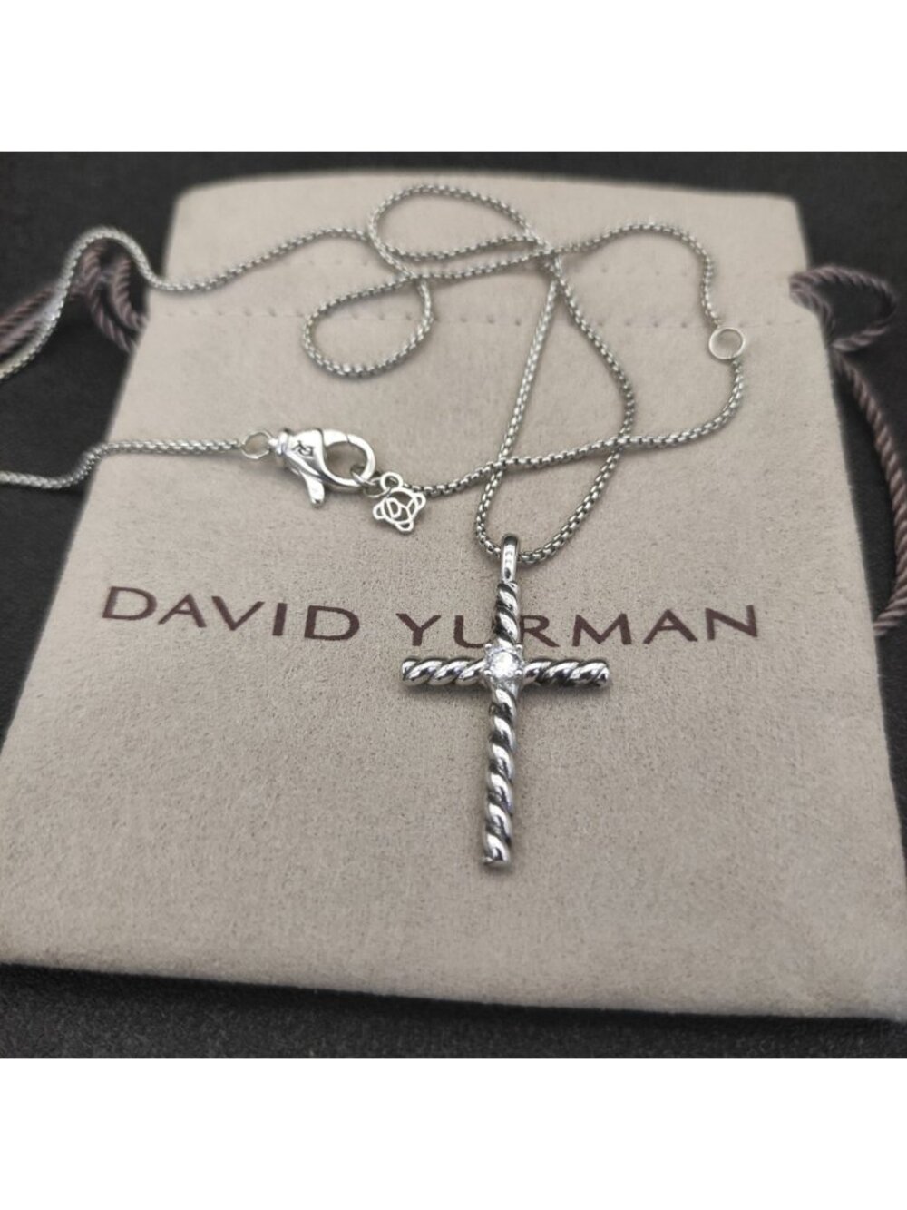 David Yurman x Diamond Cross Necklace